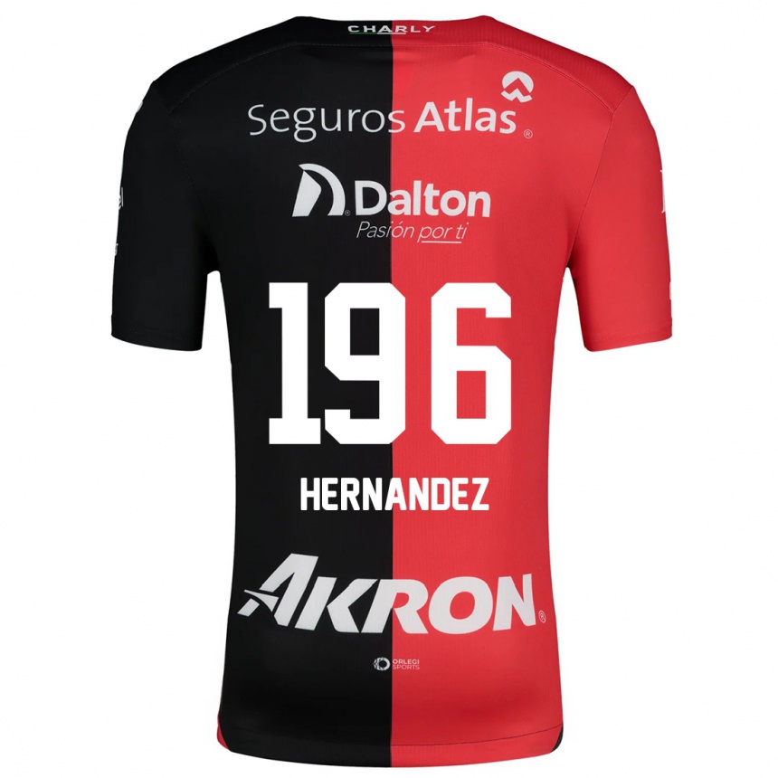 Niño Fútbol Camiseta Miguel Hernández #196 Negro Rojo 1ª Equipación 2024/25 Perú