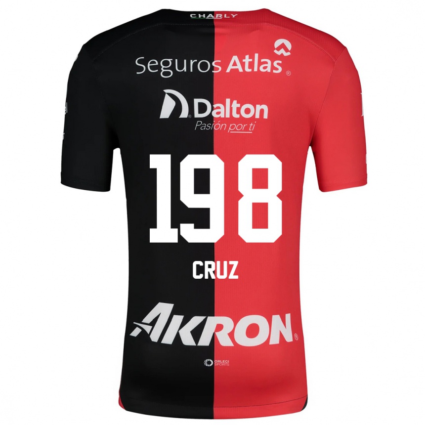 Niño Fútbol Camiseta Carlos Cruz #198 Negro Rojo 1ª Equipación 2024/25 Perú