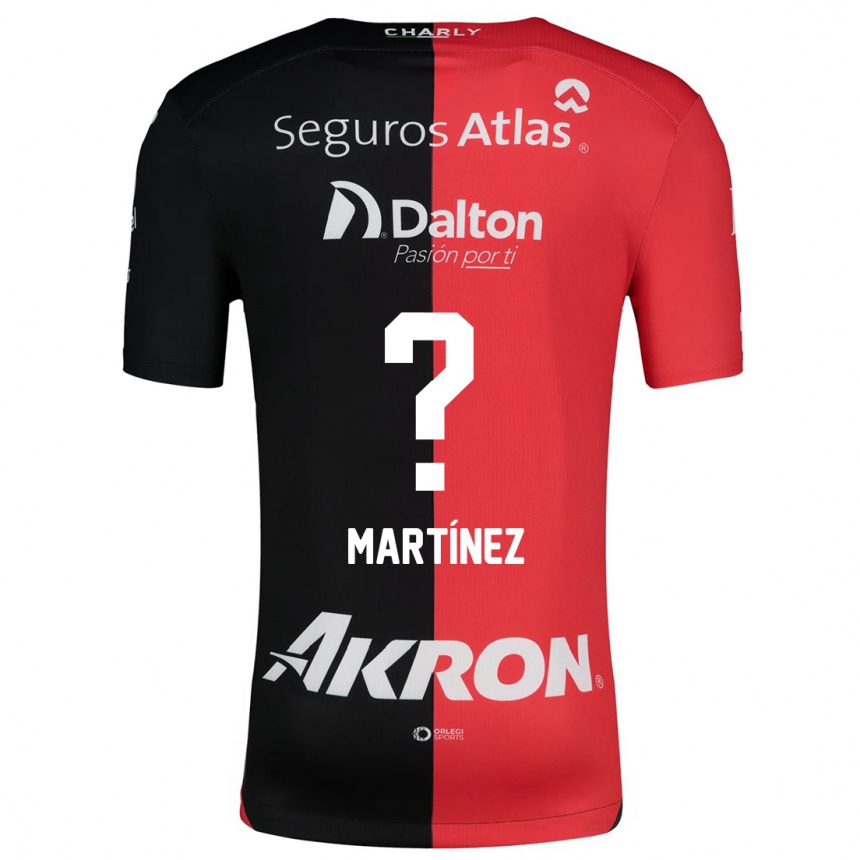 Niño Fútbol Camiseta Erick Martínez #0 Negro Rojo 1ª Equipación 2024/25 Perú