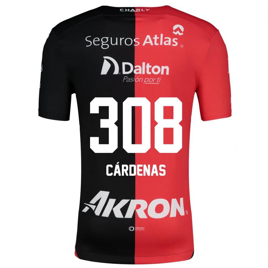 Niño Fútbol Camiseta Rodrigo Cárdenas #308 Negro Rojo 1ª Equipación 2024/25 Perú