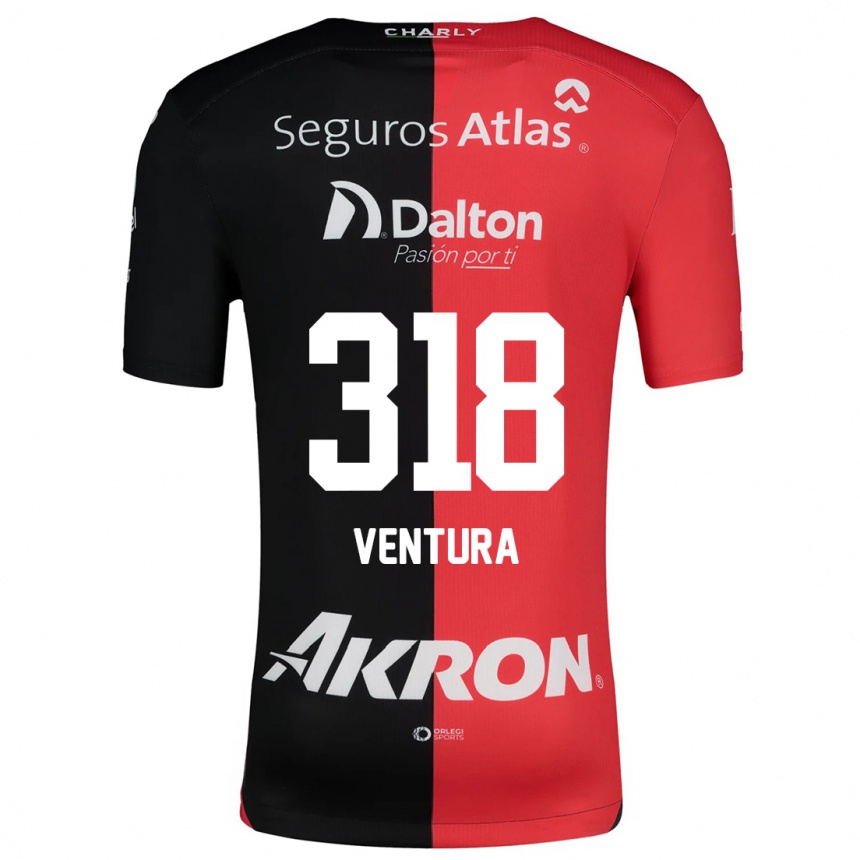 Niño Fútbol Camiseta Lissandro Ventura #318 Negro Rojo 1ª Equipación 2024/25 Perú