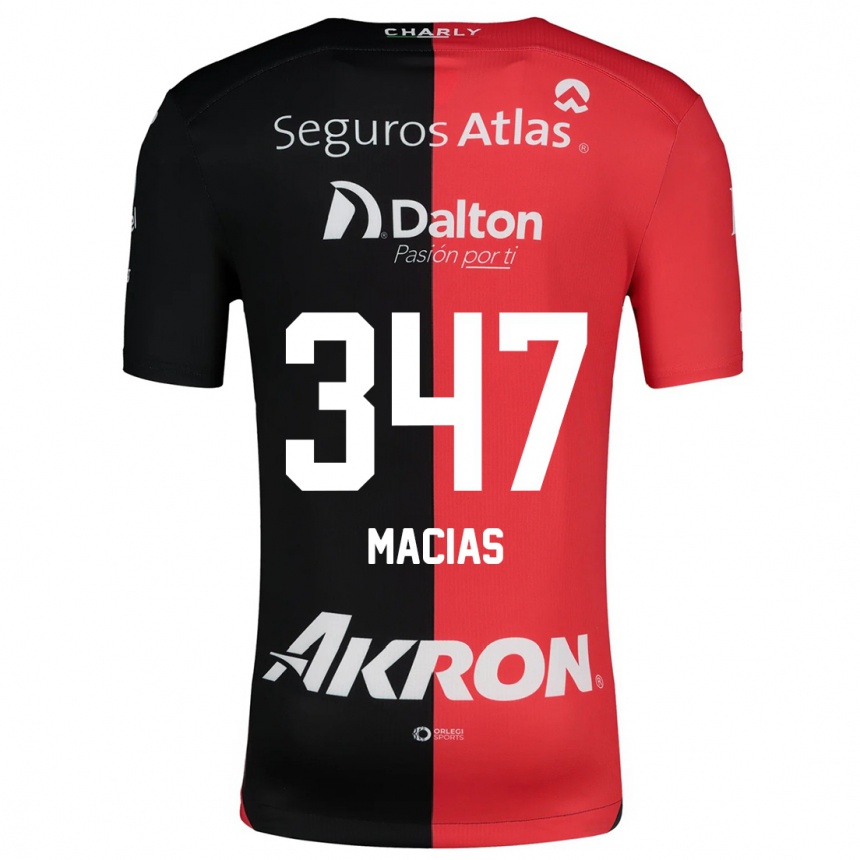 Niño Fútbol Camiseta Ángel Macías #347 Negro Rojo 1ª Equipación 2024/25 Perú