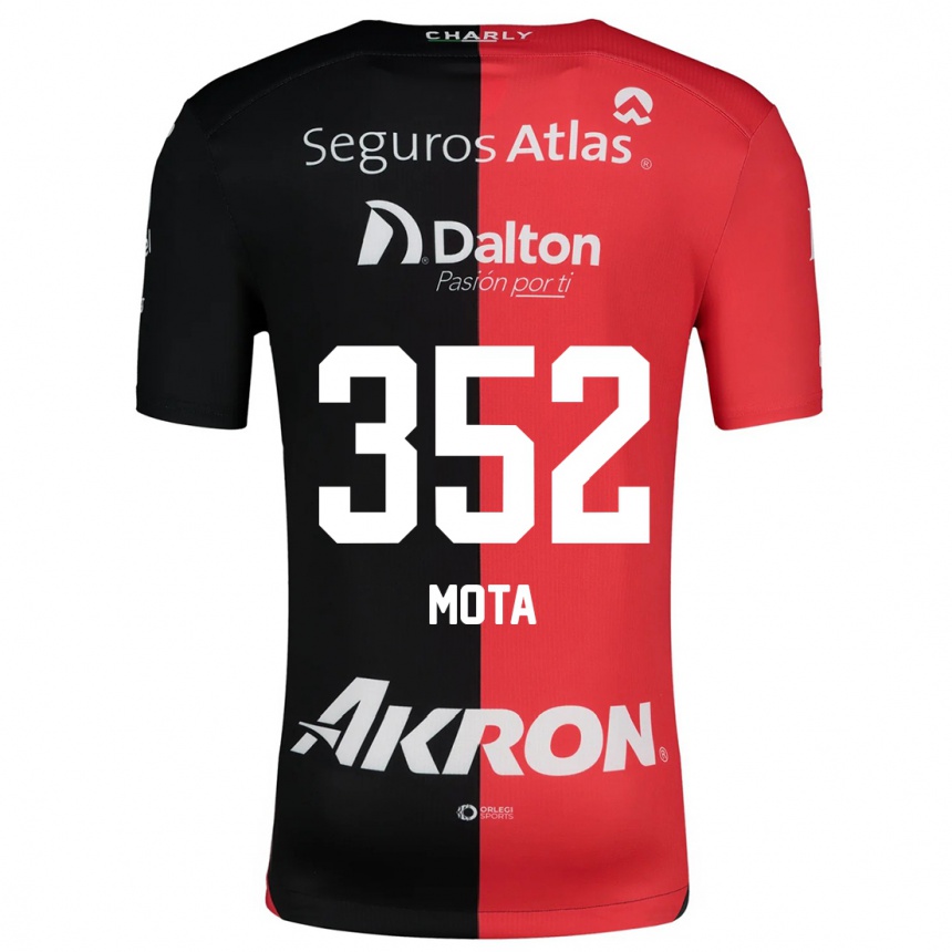 Niño Fútbol Camiseta Noé Mota #352 Negro Rojo 1ª Equipación 2024/25 Perú