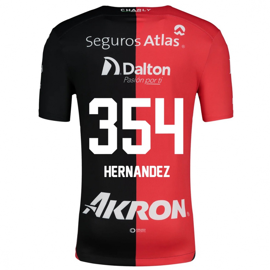 Niño Fútbol Camiseta Daniel Hernández #354 Negro Rojo 1ª Equipación 2024/25 Perú