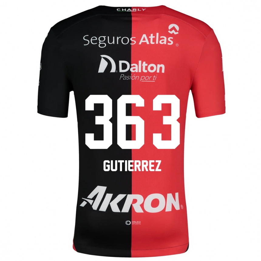 Niño Fútbol Camiseta Orlando Gutiérrez #363 Negro Rojo 1ª Equipación 2024/25 Perú