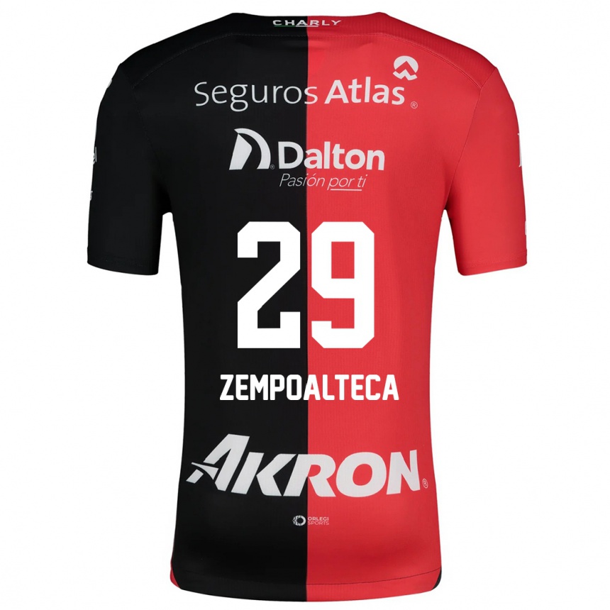 Niño Fútbol Camiseta Karla Zempoalteca #29 Negro Rojo 1ª Equipación 2024/25 Perú