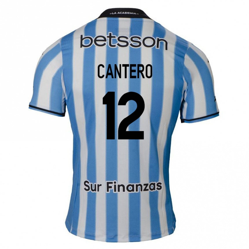 Niño Fútbol Camiseta Milton Cantero #12 Azul Blanco Negro 1ª Equipación 2024/25 Perú