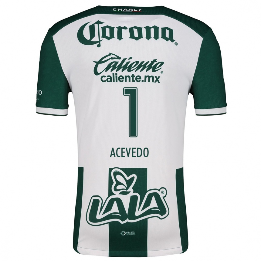 Niño Fútbol Camiseta Carlos Acevedo #1 Verde Blanco 1ª Equipación 2024/25 Perú