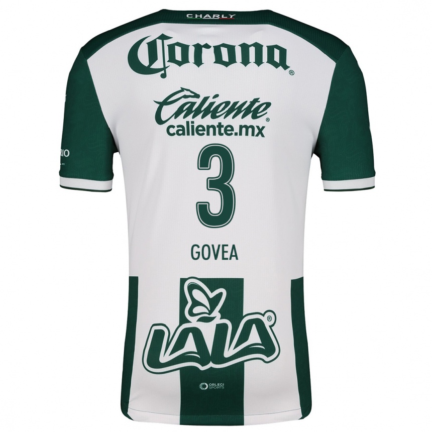 Niño Fútbol Camiseta Ismael Govea #3 Verde Blanco 1ª Equipación 2024/25 Perú