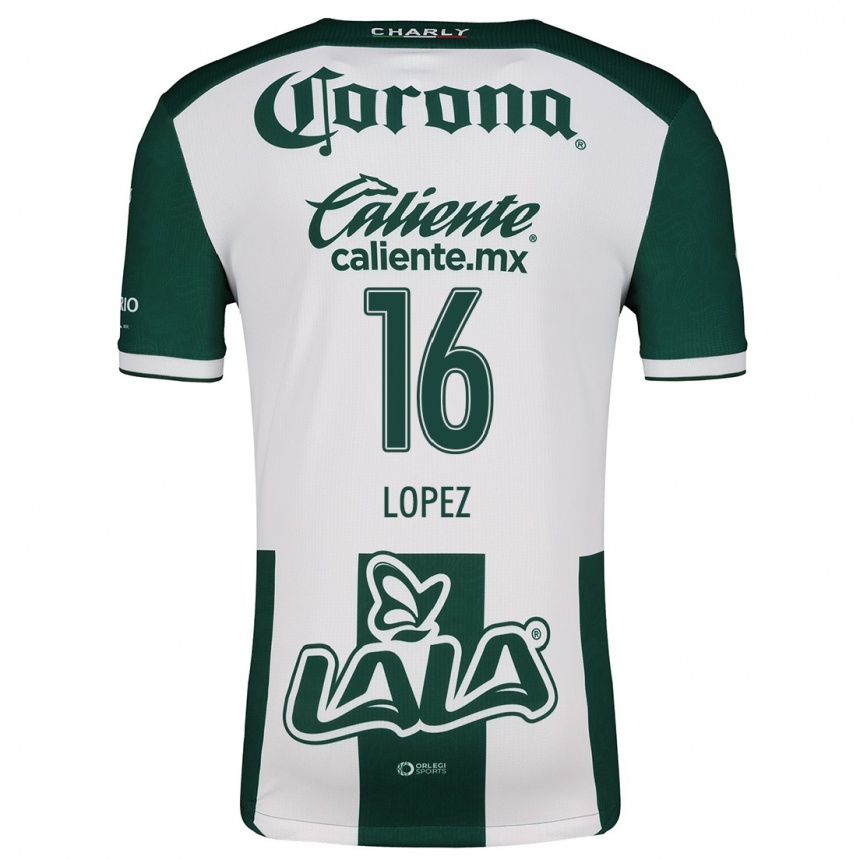 Niño Fútbol Camiseta Aldo López #16 Verde Blanco 1ª Equipación 2024/25 Perú