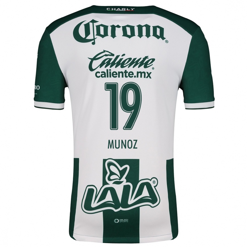 Niño Fútbol Camiseta Santiago Muñoz #19 Verde Blanco 1ª Equipación 2024/25 Perú