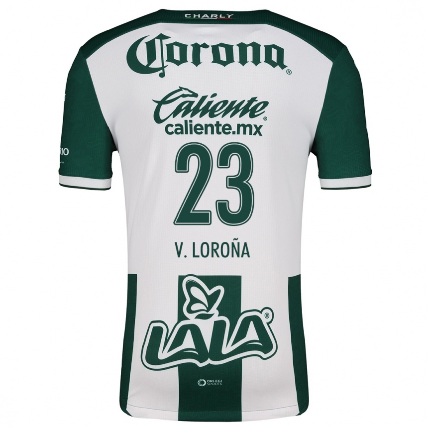 Niño Fútbol Camiseta Vladimir Loroña #23 Verde Blanco 1ª Equipación 2024/25 Perú