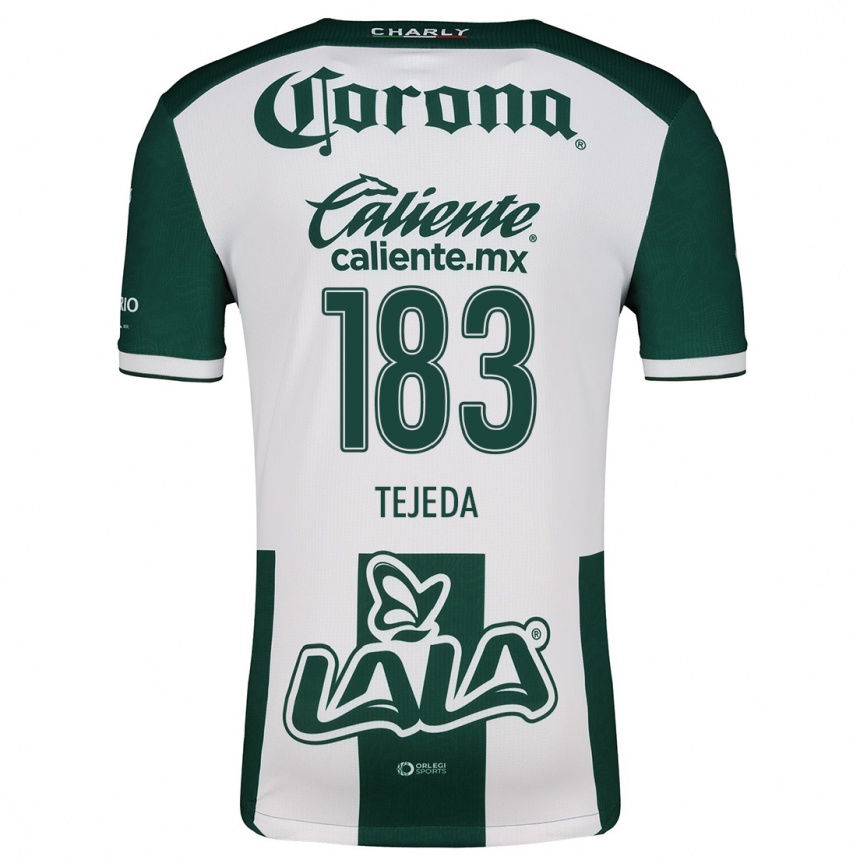 Niño Fútbol Camiseta Juan Tejeda #183 Verde Blanco 1ª Equipación 2024/25 Perú