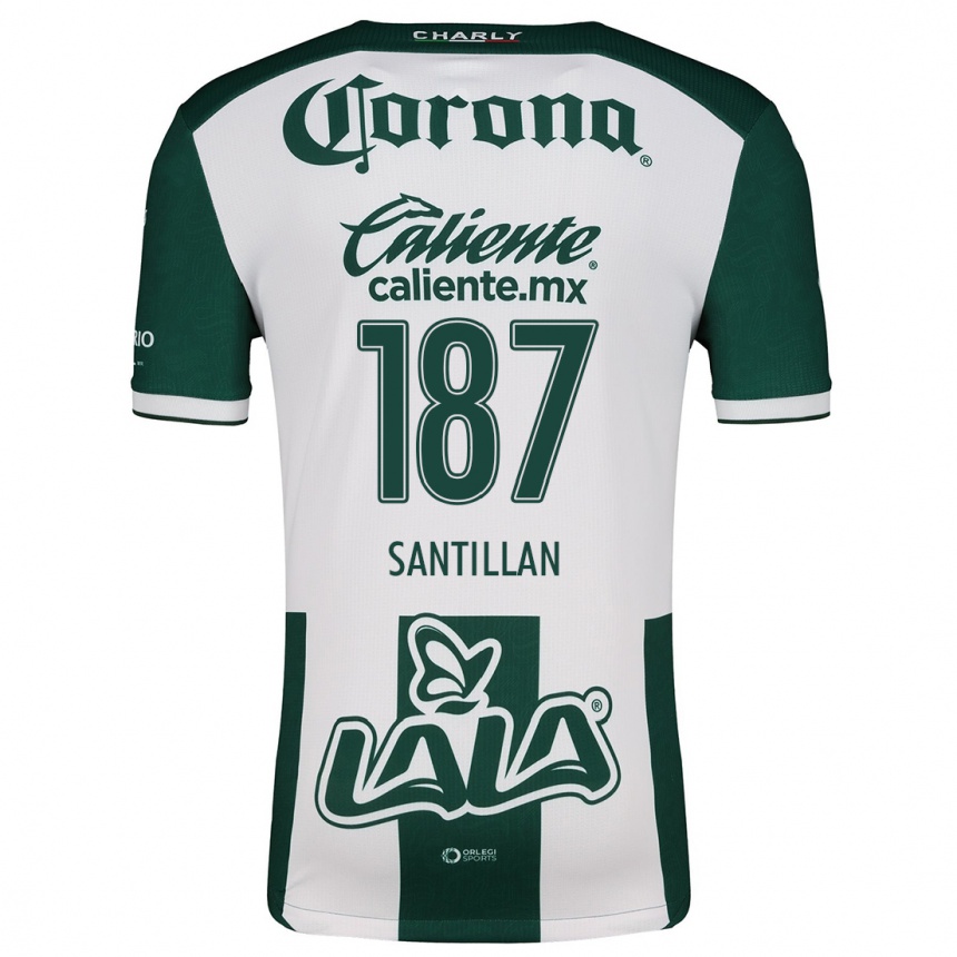 Niño Fútbol Camiseta Emilio Santillán #187 Verde Blanco 1ª Equipación 2024/25 Perú