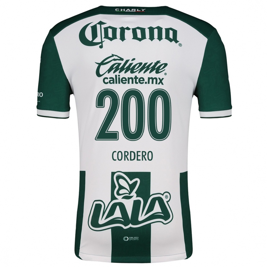 Niño Fútbol Camiseta Mario Cordero #200 Verde Blanco 1ª Equipación 2024/25 Perú