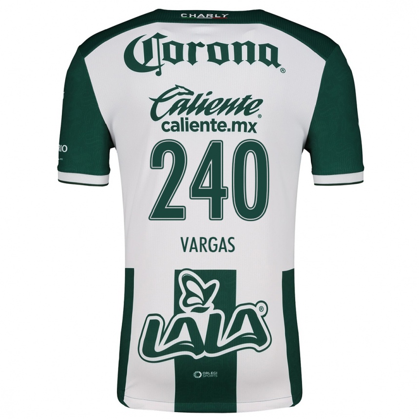 Niño Fútbol Camiseta Diego Vargas #240 Verde Blanco 1ª Equipación 2024/25 Perú