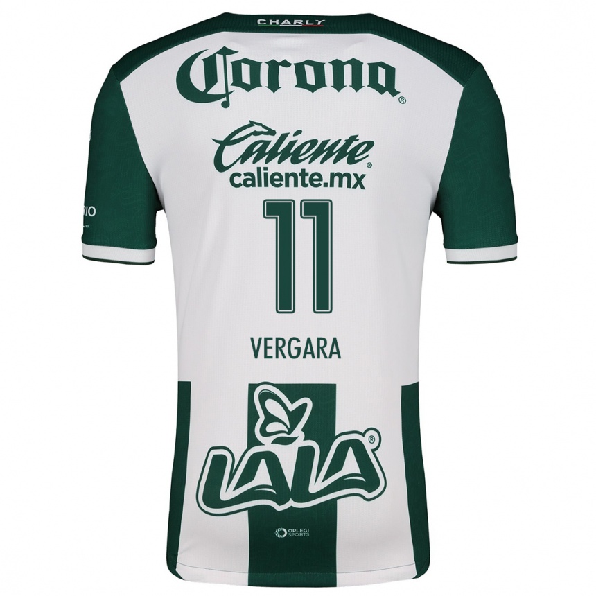 Niño Fútbol Camiseta Duván Vergara #11 Verde Blanco 1ª Equipación 2024/25 Perú