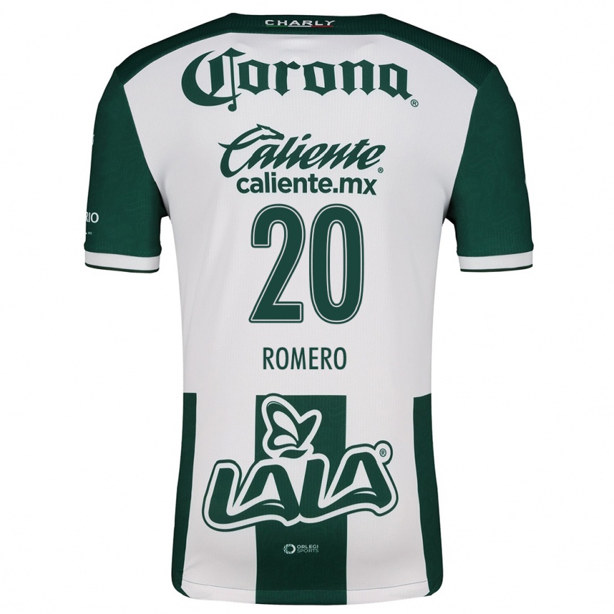 Niño Fútbol Camiseta Lia Romero #20 Verde Blanco 1ª Equipación 2024/25 Perú