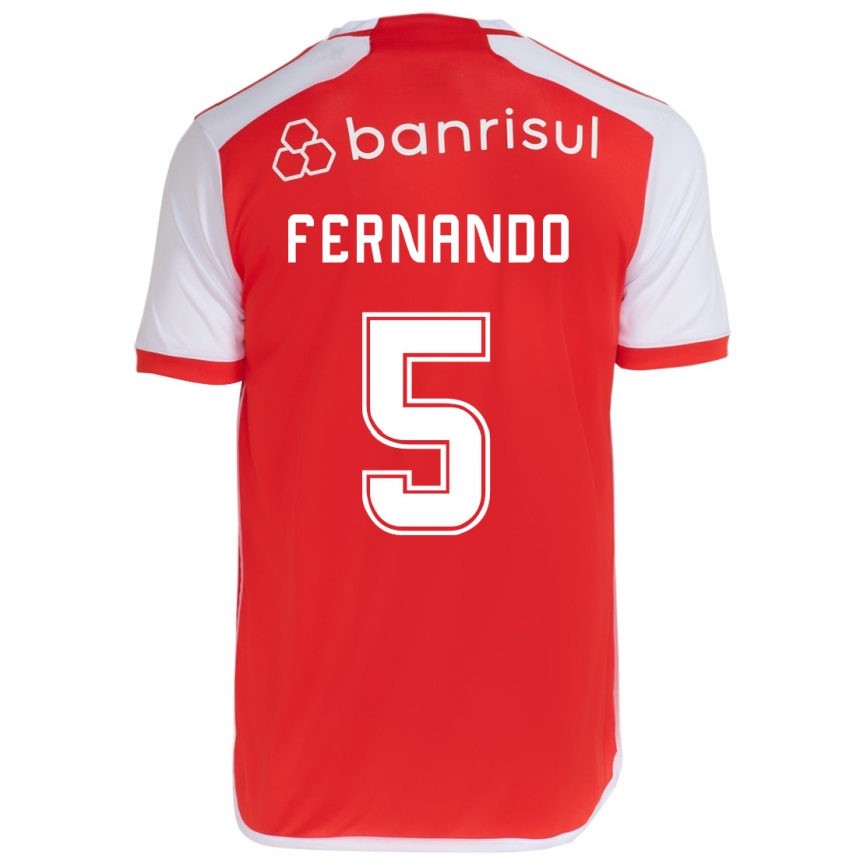 Niño Fútbol Camiseta Fernando #5 Rojo Blanco 1ª Equipación 2024/25 Perú