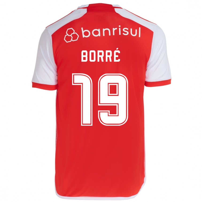 Niño Fútbol Camiseta Rafael Borré #19 Rojo Blanco 1ª Equipación 2024/25 Perú