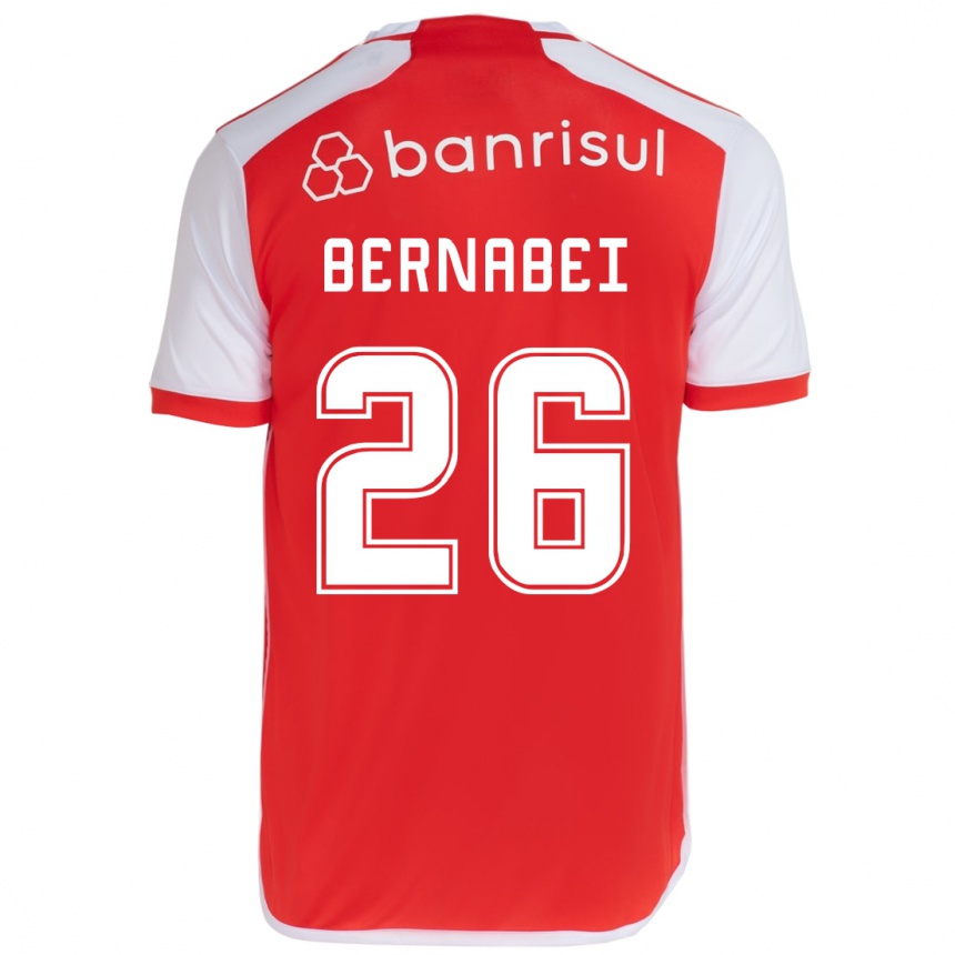 Niño Fútbol Camiseta Alexandro Bernabéi #26 Rojo Blanco 1ª Equipación 2024/25 Perú