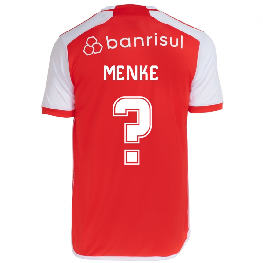 Niño Fútbol Camiseta Henrique Menke #0 Rojo Blanco 1ª Equipación 2024/25 Perú