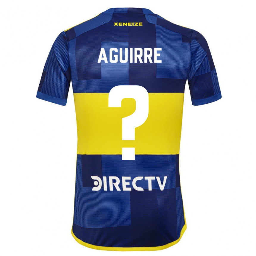 Niño Fútbol Camiseta Brian Aguirre #0 Azul Amarillo 1ª Equipación 2024/25 Perú