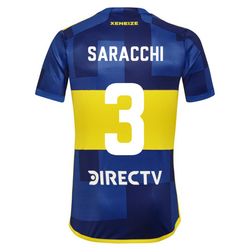 Niño Fútbol Camiseta Marcelo Saracchi #3 Azul Amarillo 1ª Equipación 2024/25 Perú