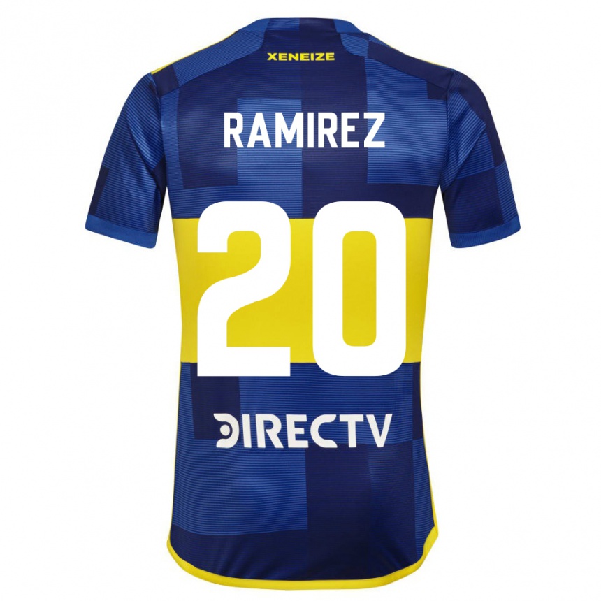 Niño Fútbol Camiseta Juan Ramírez #20 Azul Amarillo 1ª Equipación 2024/25 Perú