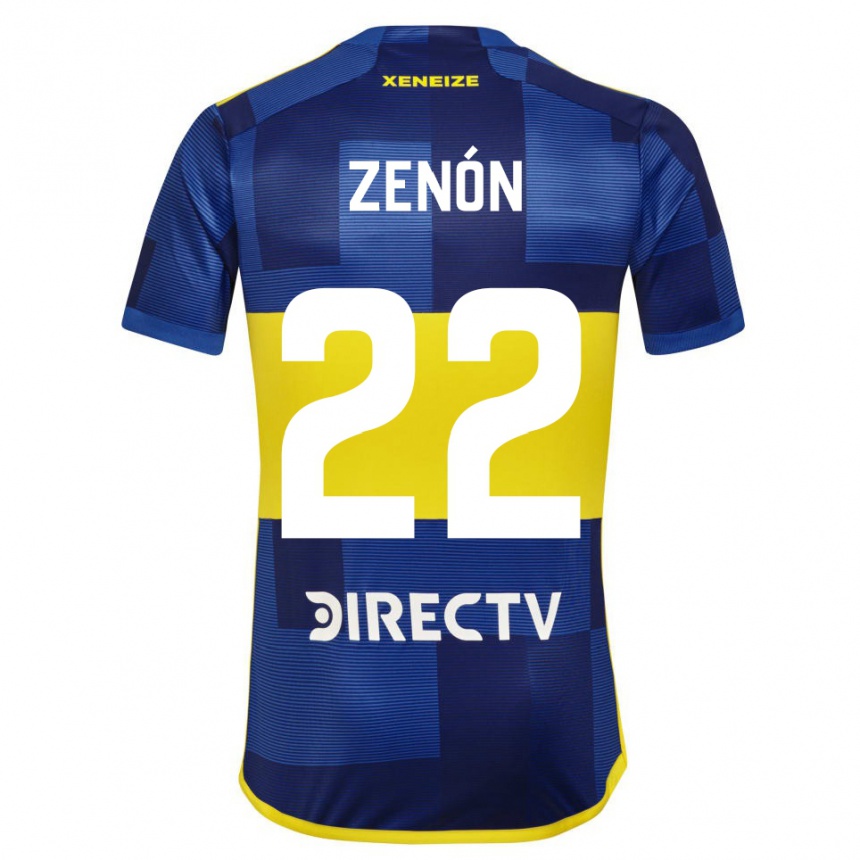 Niño Fútbol Camiseta Kevin Zenón #22 Azul Amarillo 1ª Equipación 2024/25 Perú