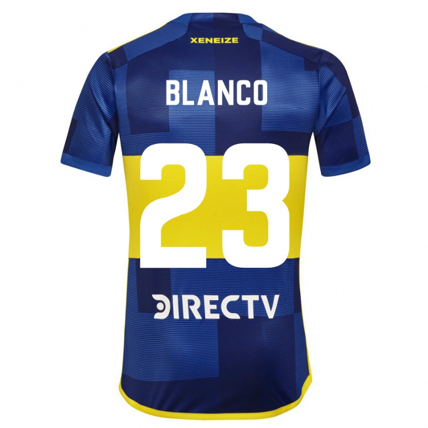 Niño Fútbol Camiseta Lautaro Blanco #23 Azul Amarillo 1ª Equipación 2024/25 Perú