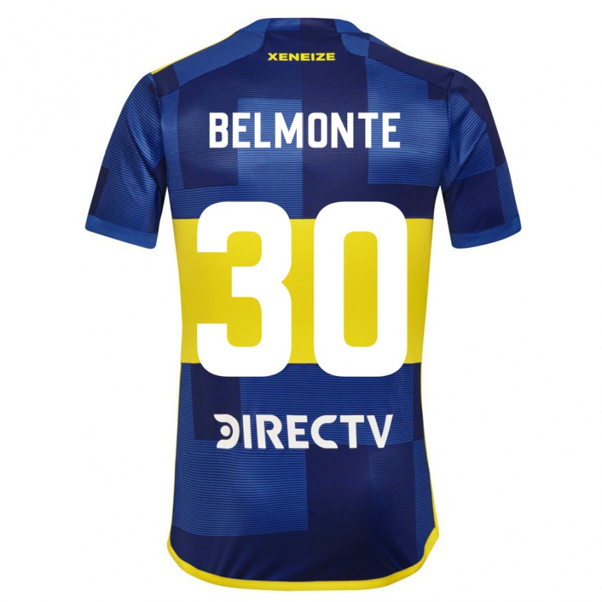 Niño Fútbol Camiseta Tomás Belmonte #30 Azul Amarillo 1ª Equipación 2024/25 Perú