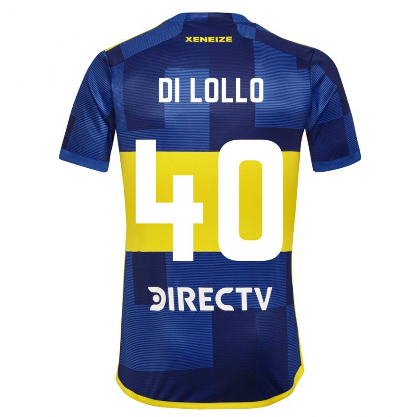 Niño Fútbol Camiseta Lautaro Di Lollo #40 Azul Amarillo 1ª Equipación 2024/25 Perú