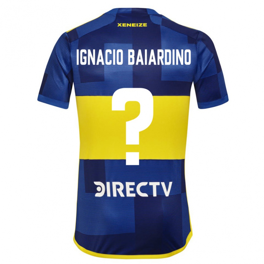 Niño Fútbol Camiseta Juan Ignacio Baiardino #0 Azul Amarillo 1ª Equipación 2024/25 Perú