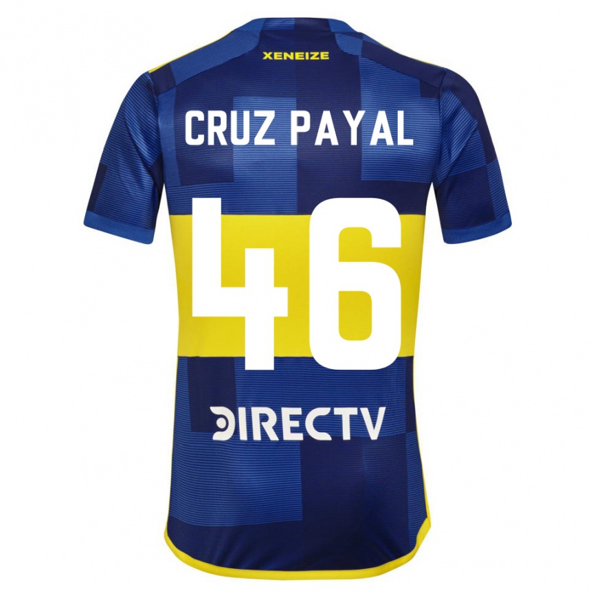 Niño Fútbol Camiseta Juan Cruz Payal #46 Azul Amarillo 1ª Equipación 2024/25 Perú