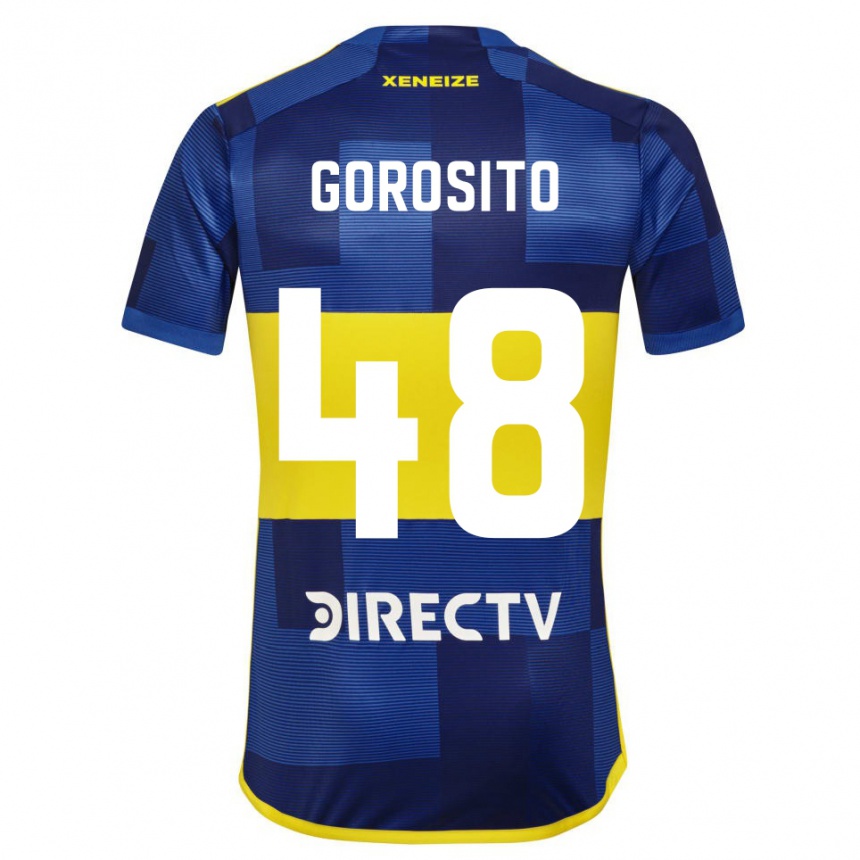 Niño Fútbol Camiseta Dylan Gorosito #48 Azul Amarillo 1ª Equipación 2024/25 Perú