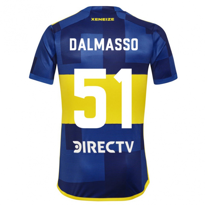 Niño Fútbol Camiseta Santiago Dalmasso #51 Azul Amarillo 1ª Equipación 2024/25 Perú