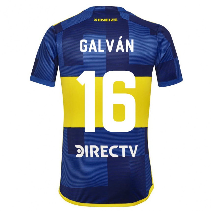 Niño Fútbol Camiseta Lucas Galván #16 Azul Amarillo 1ª Equipación 2024/25 Perú