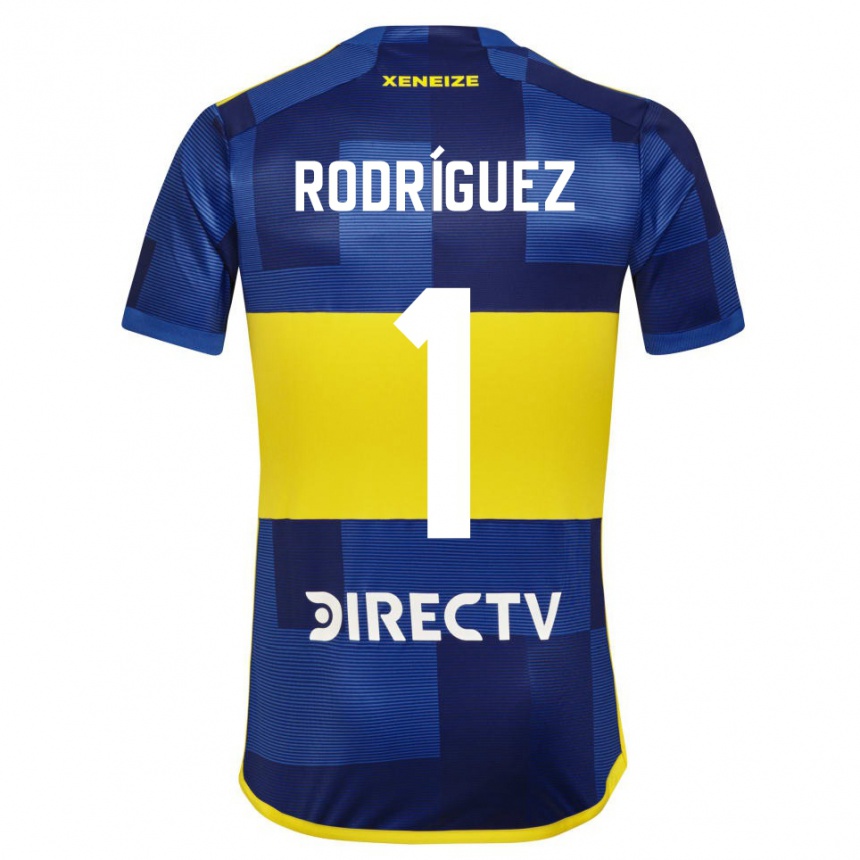 Niño Fútbol Camiseta Fernando Rodríguez #1 Azul Amarillo 1ª Equipación 2024/25 Perú