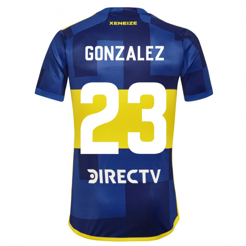 Niño Fútbol Camiseta Diego Gonzalez #23 Azul Amarillo 1ª Equipación 2024/25 Perú