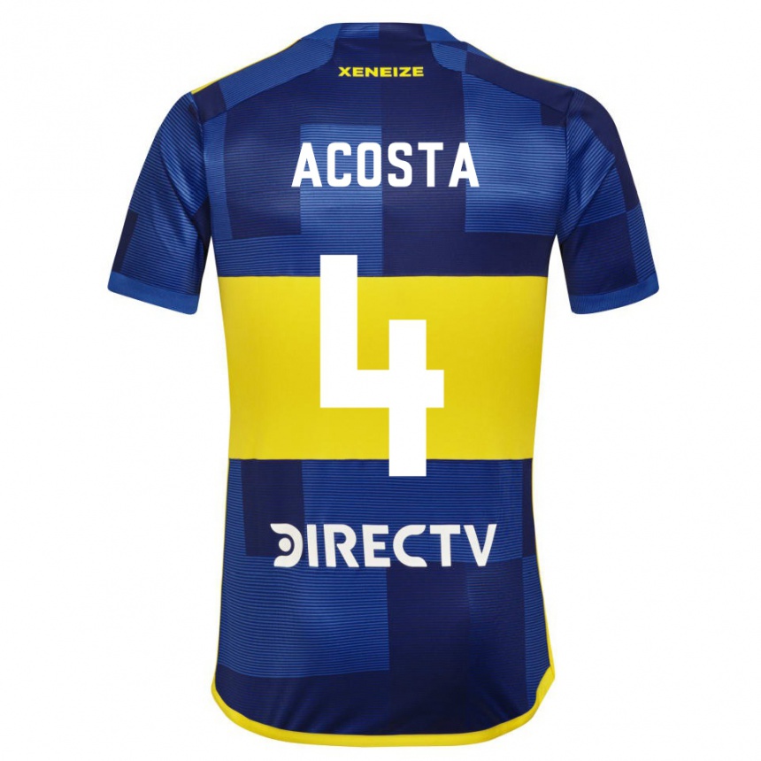 Niño Fútbol Camiseta Natan Acosta #4 Azul Amarillo 1ª Equipación 2024/25 Perú