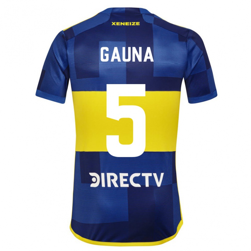 Niño Fútbol Camiseta Santiago Gauna #5 Azul Amarillo 1ª Equipación 2024/25 Perú