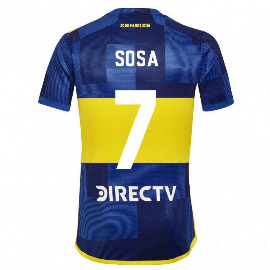 Niño Fútbol Camiseta Elián Sosa #7 Azul Amarillo 1ª Equipación 2024/25 Perú