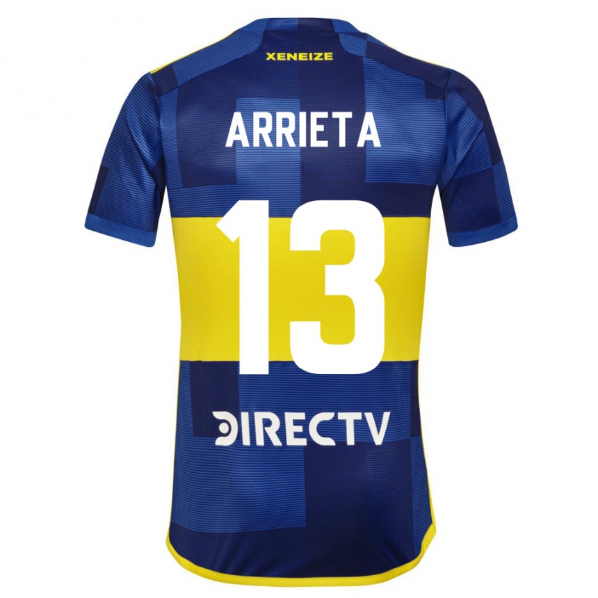 Niño Fútbol Camiseta Thomas Arrieta #13 Azul Amarillo 1ª Equipación 2024/25 Perú