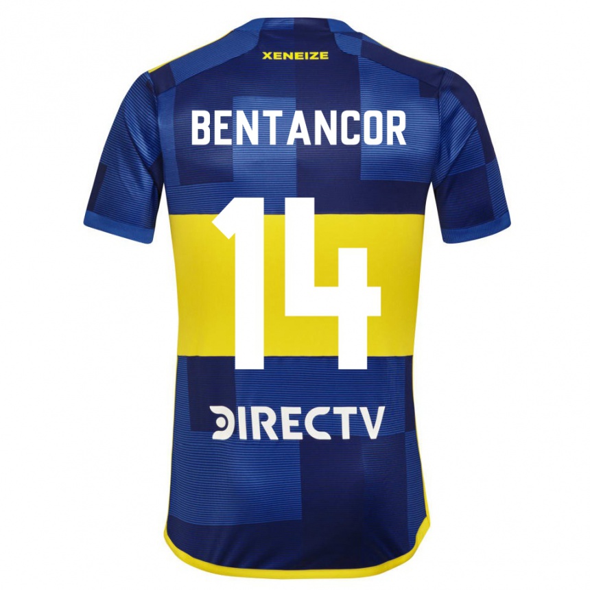 Niño Fútbol Camiseta Thomás Bentancor #14 Azul Amarillo 1ª Equipación 2024/25 Perú