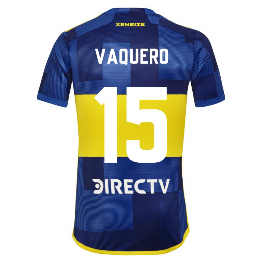 Niño Fútbol Camiseta Ivan Vaquero #15 Azul Amarillo 1ª Equipación 2024/25 Perú