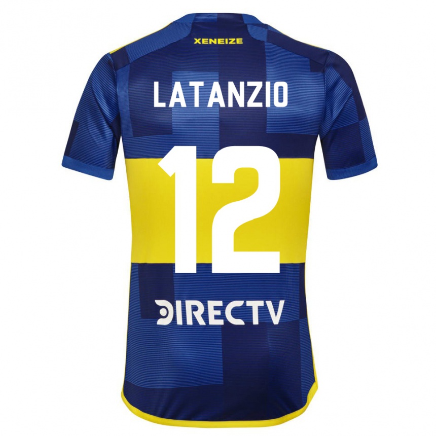 Niño Fútbol Camiseta Florencia Latanzio #12 Azul Amarillo 1ª Equipación 2024/25 Perú