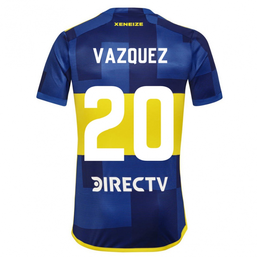 Niño Fútbol Camiseta Constanza Vazquez #20 Azul Amarillo 1ª Equipación 2024/25 Perú