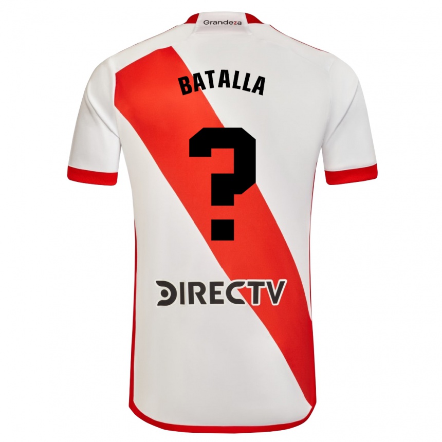 Niño Fútbol Camiseta Augusto Batalla #0 Blanco Rojo 1ª Equipación 2024/25 Perú