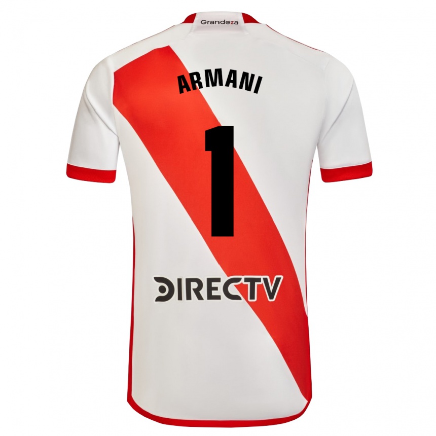 Niño Fútbol Camiseta Franco Armani #1 Blanco Rojo 1ª Equipación 2024/25 Perú